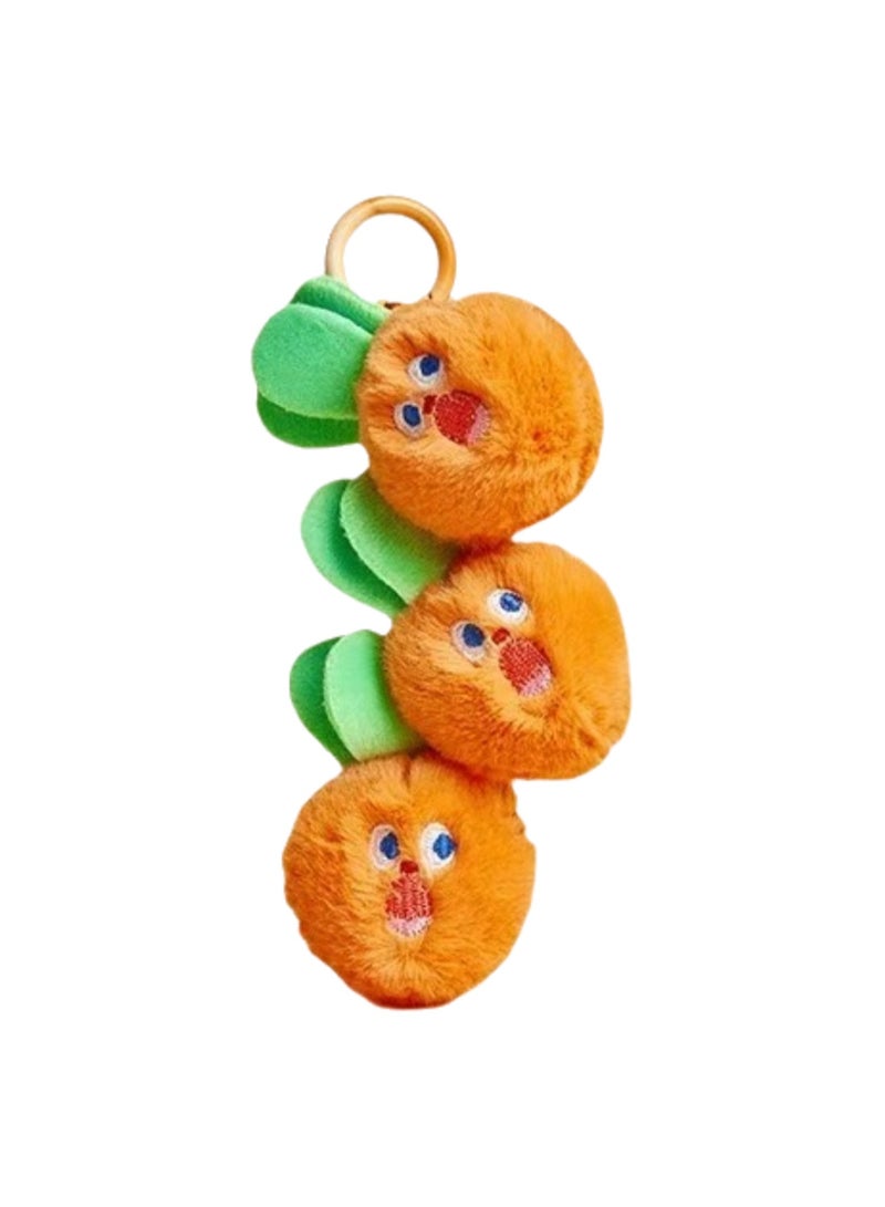 Cute Plush Vegetable Series Doll Pendant, Creative School Bag Key Pendant Cartoon Doll (Three Carrot Skewers) - Image 1
